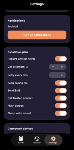 PrimeAlarm app screenshot 2